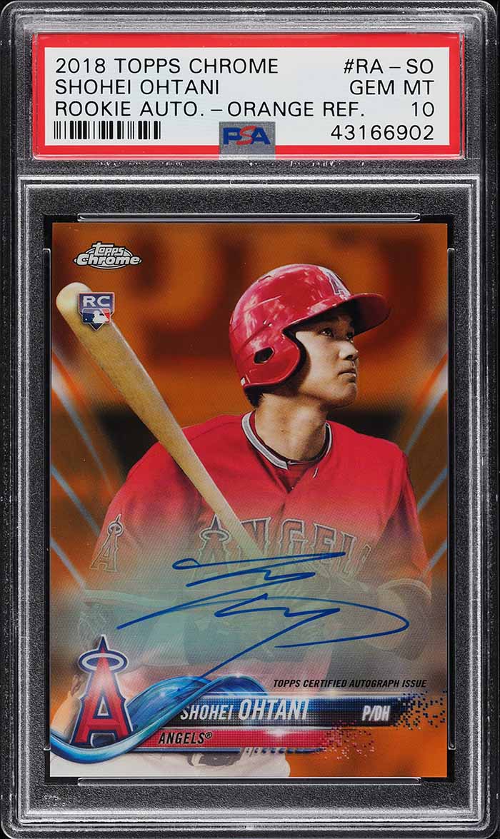 2018 Topps Chrome Orange Refractor Shohei Ohtani ROOKIE AUTO