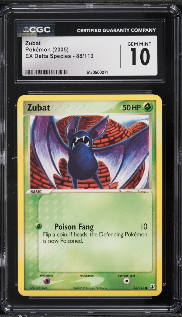 2005 Pokemon Ex Delta Species Zubat #88 CGC 10 GEM MINT