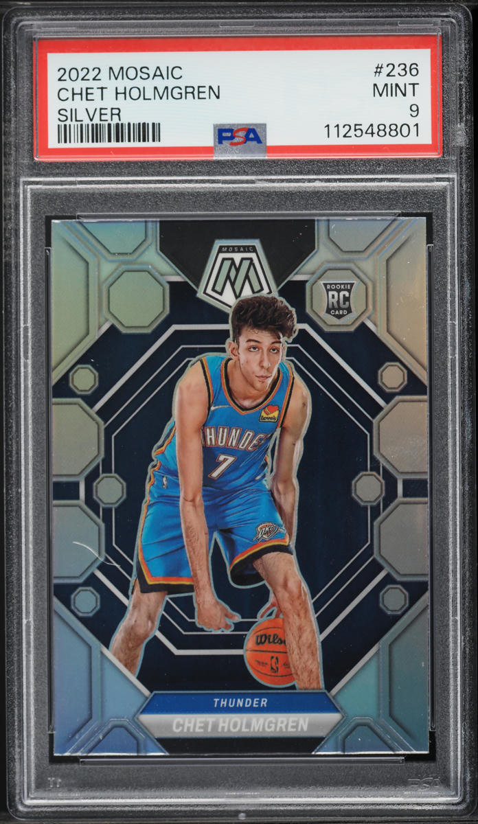 2022 Panini Mosaic Silver Chet Holmgren ROOKIE #236 PSA 9 MINT