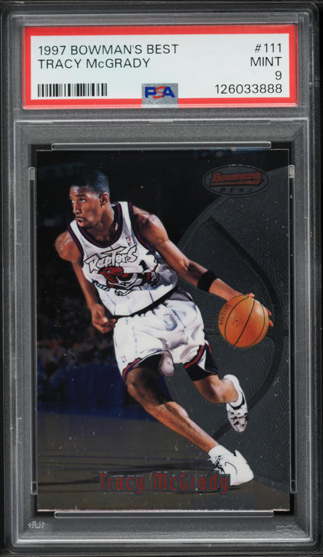1997 Bowman's Best Picks Refractor Tracy McGrady ROOKIE #BP4 PSA