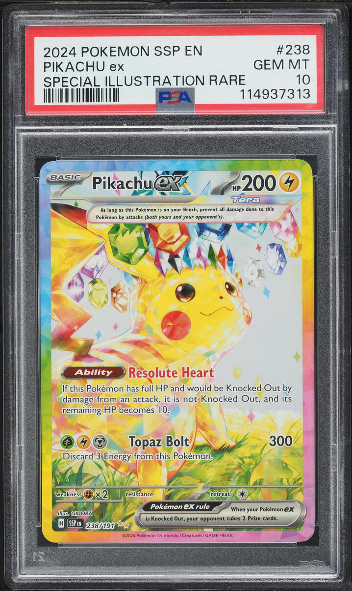 2024 Pokemon Scarlet & Violet Surging Sparks SIR Pikachu ex #238 PSA 10 GEM MINT