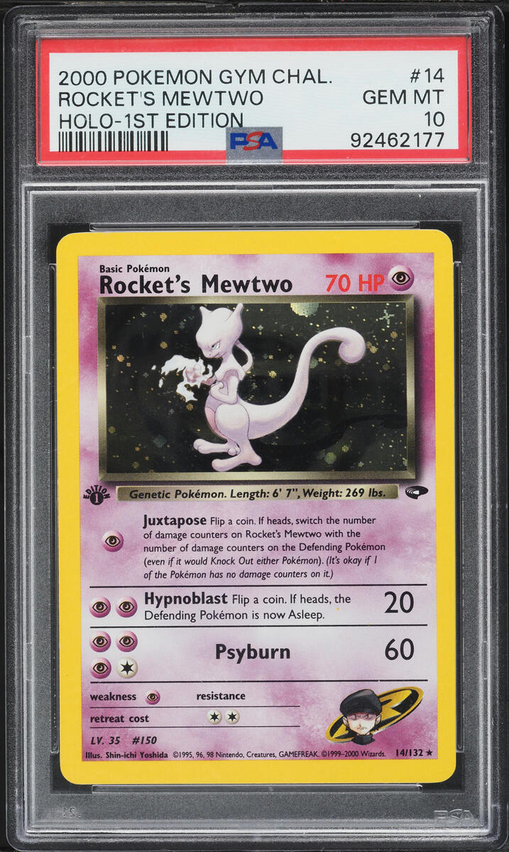2000 Pokemon Gym Challenge 1st Edition Holo Rocket's Mewtwo #14 PSA 10 GEM MINT