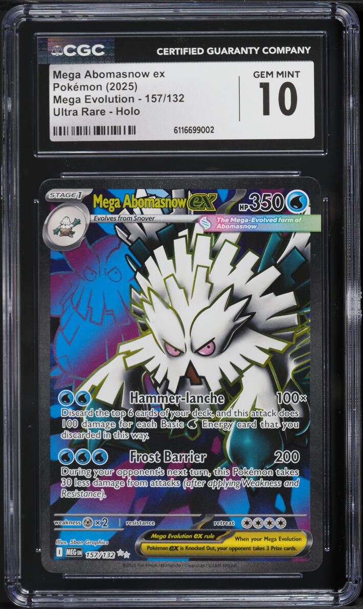 2025 Pokemon Mega Evolution Full Art Mega Abomasnow ex #157 CGC 10 GEM MINT