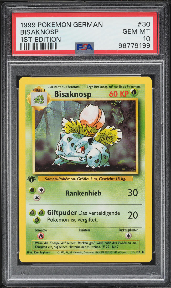 1999 Pokemon German Base Set 1st Edition Ivysaur #30 PSA 10 GEM MINT