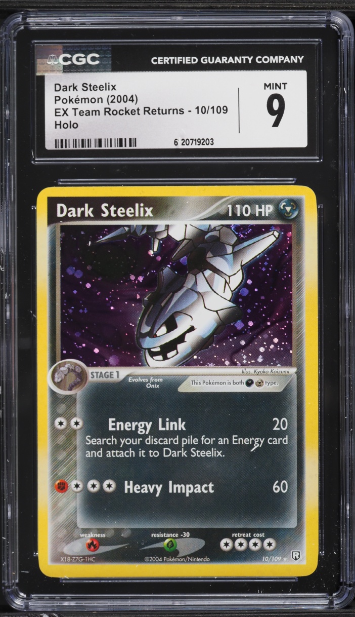 2004 Pokemon EX Team Rocket Returns Holo Dark Steelix #10 CGC 9 MINT