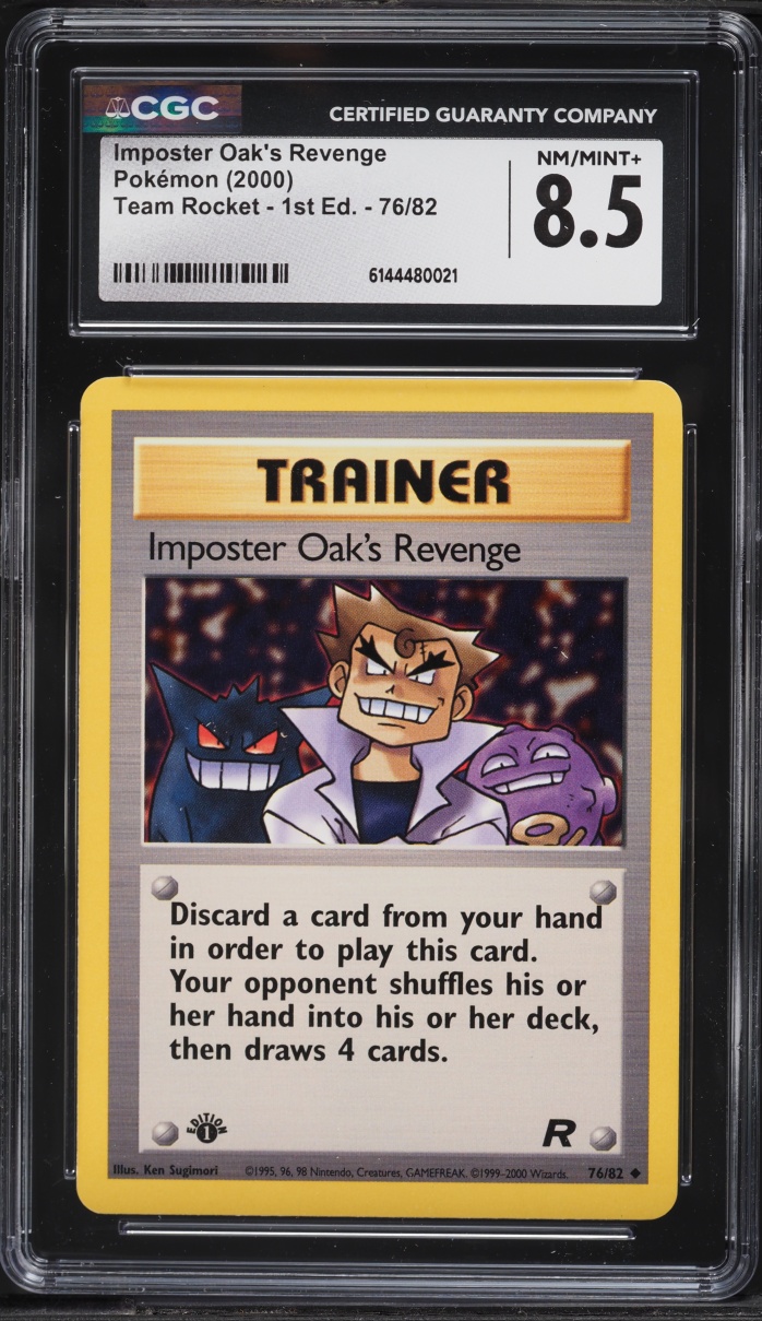 2000 Pokemon Team Rocket 1st Edition Imposter Oak's Revenge #76 CGC 8.5 NM-MT+