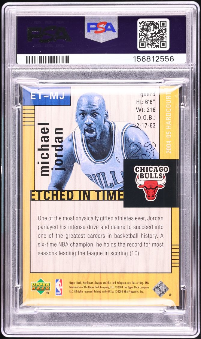 2004 Upper Deck Hardcourt Etched In Time Michael Jordan 1/1 #ET-MJ PSA 6 EXMT
