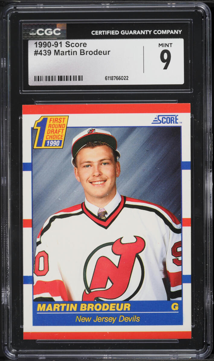 1990 Score Hockey Martin Brodeur ROOKIE #439 CGC 9 MINT