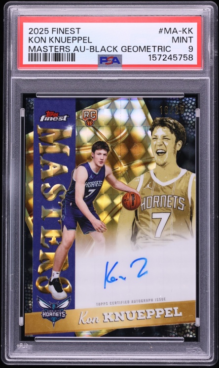 2025 Finest Masters Black Geometric Kon Knueppel ROOKIE AUTO /25 #MA-KK PSA 9 MINT