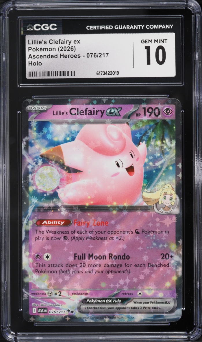 2026 Pokemon Mega Evolution Ascended Heroes Holo Lillie's Clefairy EX #76 CGC 10 GEM MINT