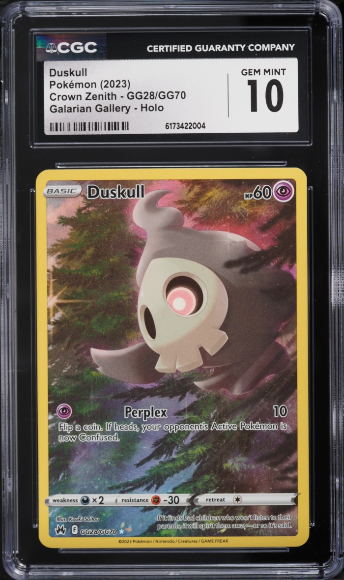 2023 Pokemon Sword & Shield Crown Zenith Galarian Gallery Full Art Duskull #GG28 CGC 10 GEM