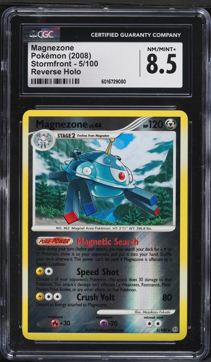 2008 Pokemon Diamond & Pearl Stormfront Reverse Holo Magnezone #5 CGC 8.5 NM-MT+