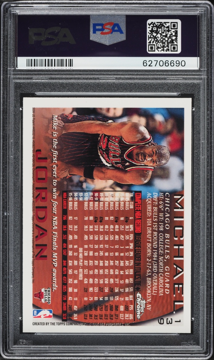 1996 Topps Chrome Michael Jordan #139 PSA 8 NM-MT