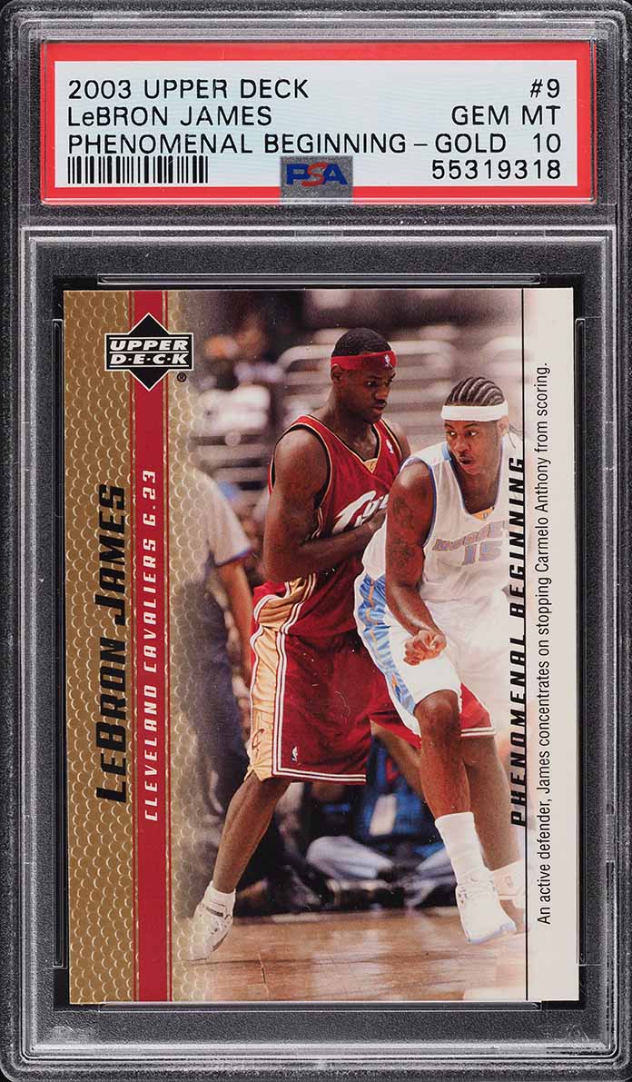 2003 Upper Deck Phenomenal Beginning Gold LeBron James ROOKIE #9 PSA 10 GEM MINT
