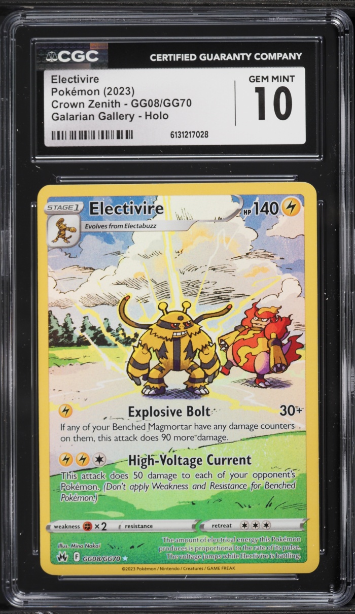 2023 Pokemon Sword & Shield Crown Zenith Full Art Electivire #GG08 CGC 10 GEM MINT