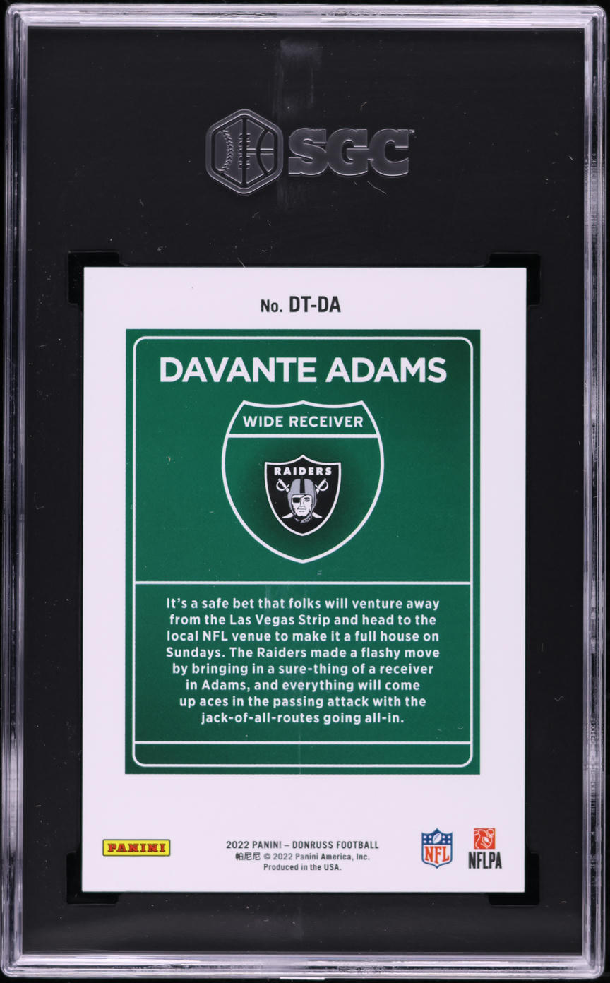 2022 Donruss Downtown Davante Adams #DT-DA SGC 8.5 NM-MT+