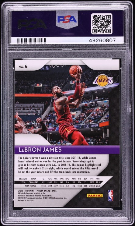 2018 Panini Prizm LeBron James #6 PSA 10 GEM MINT