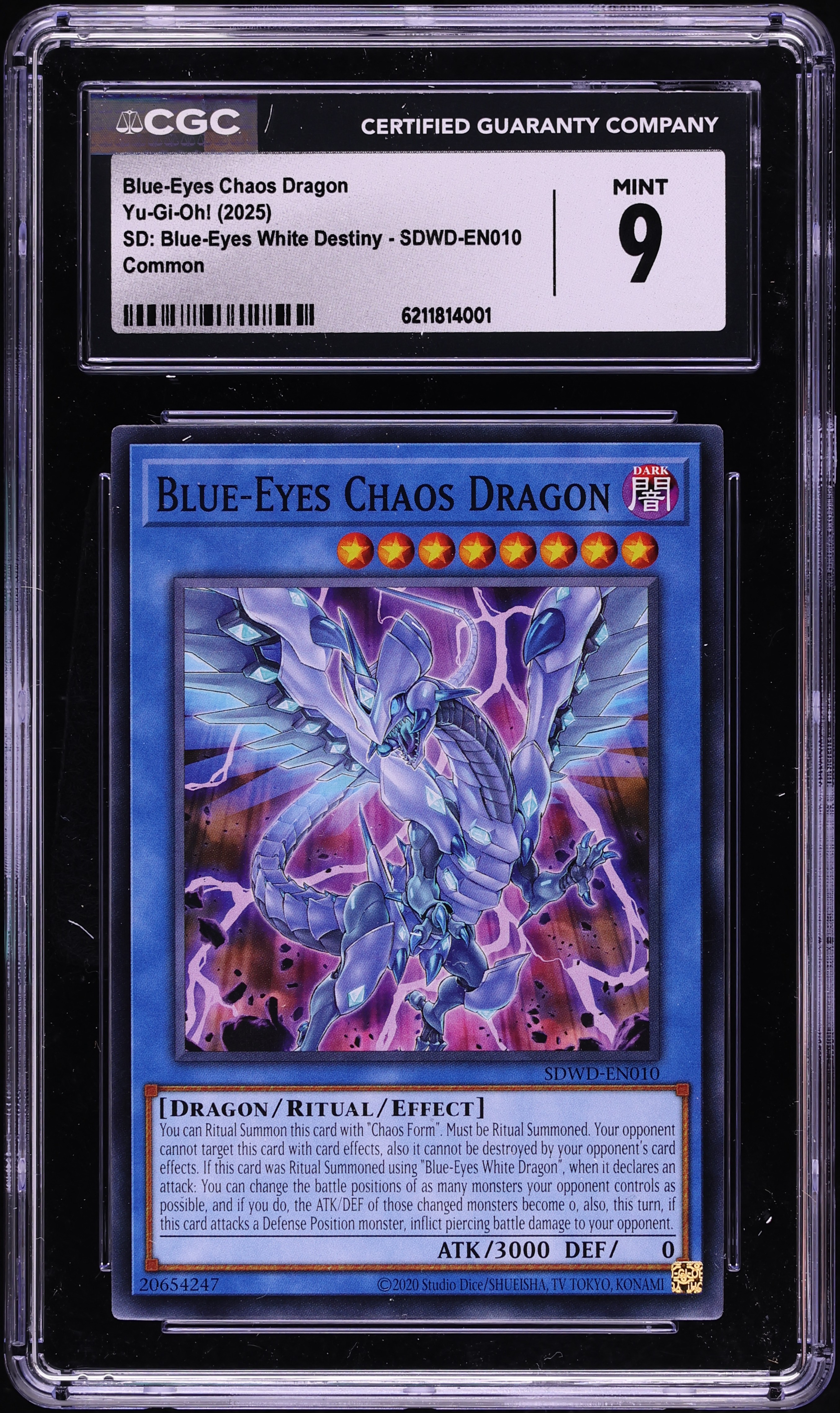 2025 Yu-Gi-Oh! SD Blue-Eyes White Destiny Blue-Eyes Chaos Dragon #SDWD-EN010 CGC 9 MINT