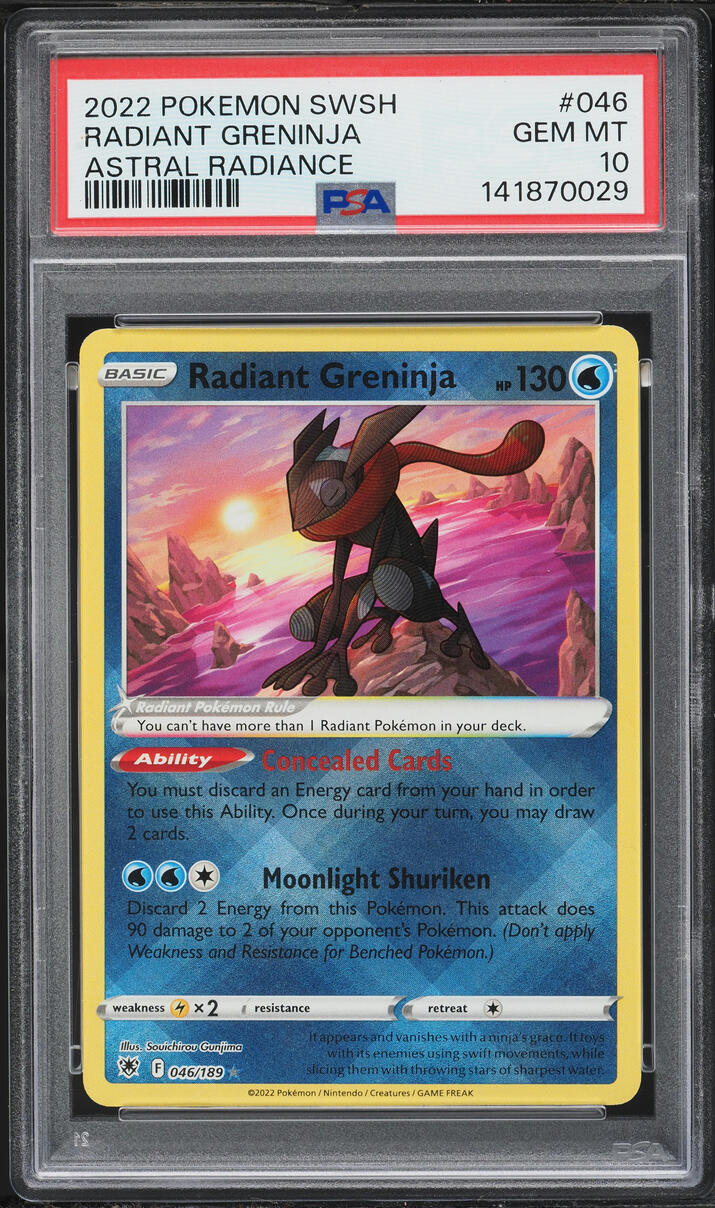 2022 Pokemon Sword & Shield Astral Radiance Radiant Greninja #46 PSA 10 GEM MINT