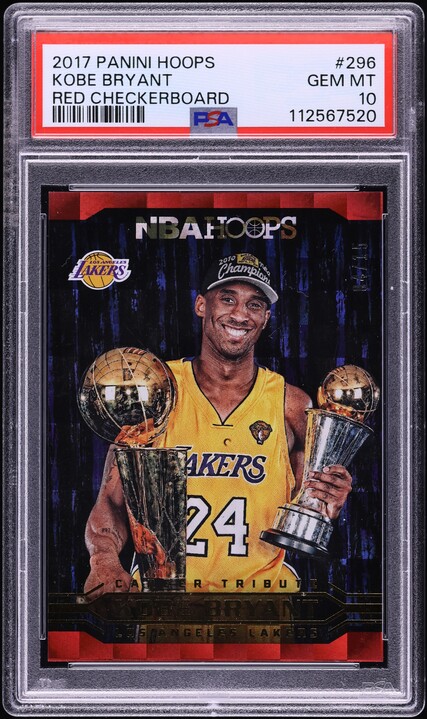 2017 Hoops Red Checkerboard Kobe Bryant /15 #296 PSA 10 GEM