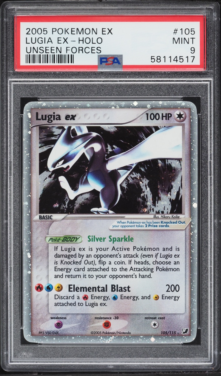 2005 Pokemon EX Unseen Forces Holo Lugia Ex #105 PSA 9 MINT