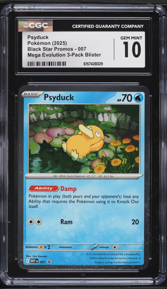 2025 Pokemon Mega Evolution Black Star Promo Psyduck #7 CGC 10 GEM MINT