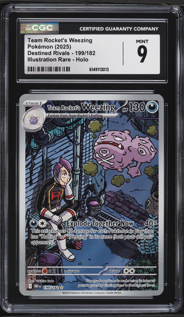 2025 Pokemon Scarlet & Violet Destined Rivals IR Team Rocket's Weezing #199 CGC 9 MINT