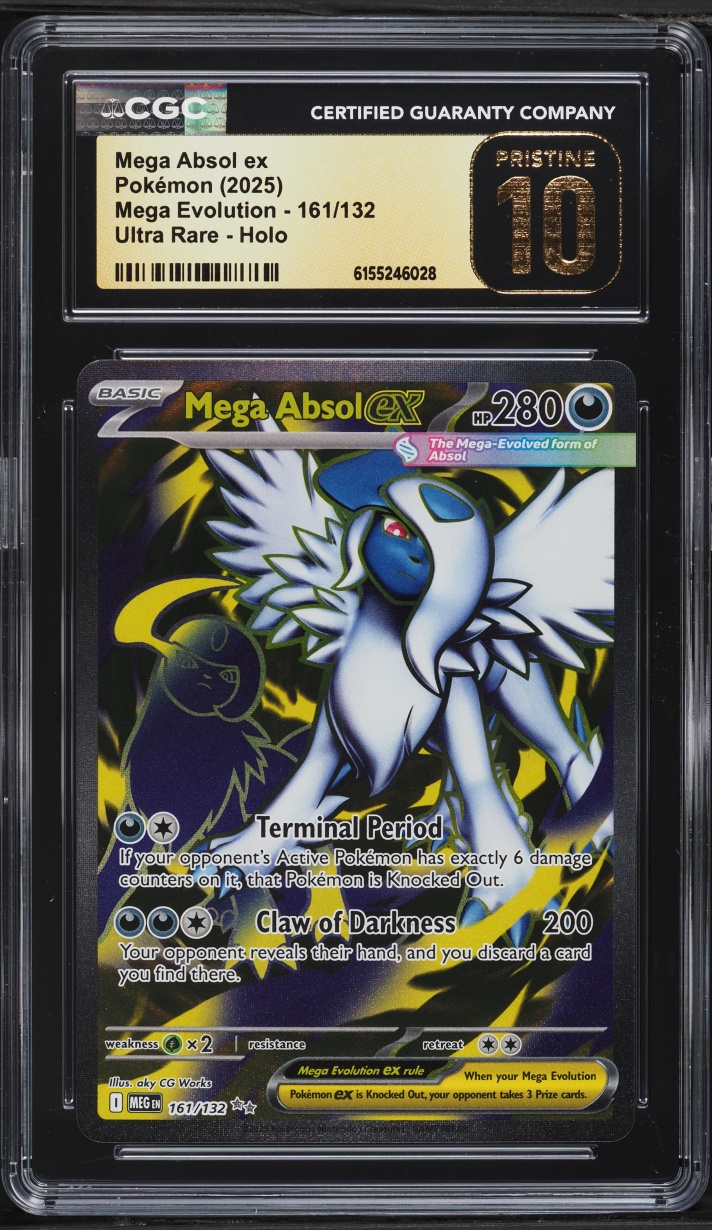 2025 Pokemon Mega Evolution Full Art Mega Absol Ex #161 CGC 10 PRISTINE