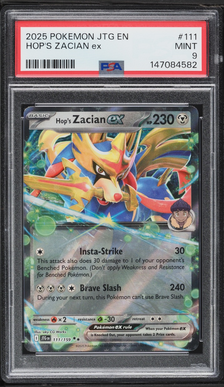 2025 Pokemon Scarlet & Violet Journey Together Hop's Zacian EX #111 PSA 9 MINT