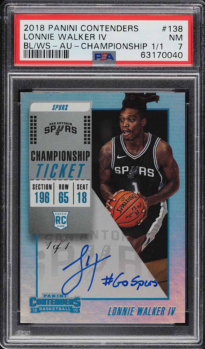 2018 Panini Contenders Championship Lonnie Walker IV ROOKIE AUTO 1