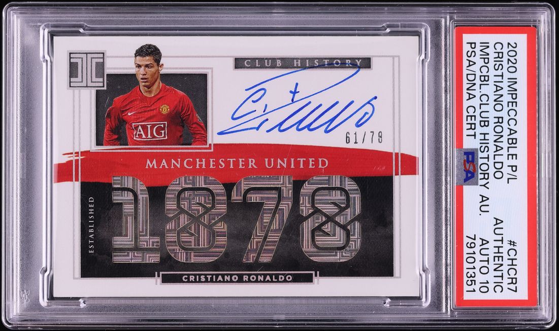 2020 Impeccable Premier League Club History Cristiano Ronaldo AUTO DNA 10 /78 #CHCR7 PSA AUTH