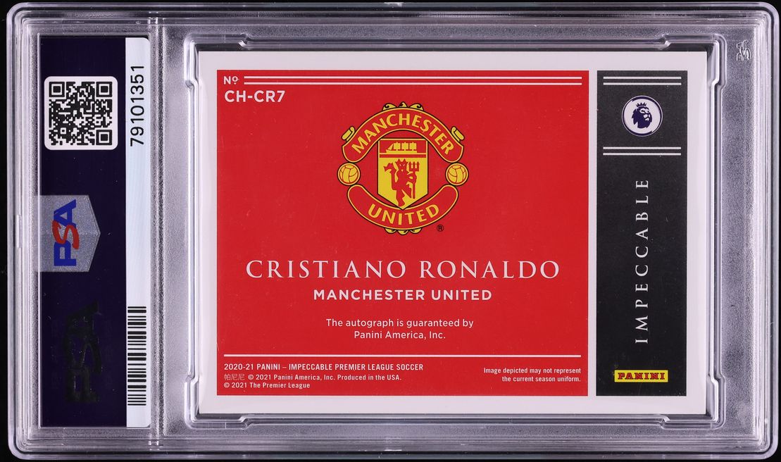 2020 Impeccable Premier League Club History Cristiano Ronaldo AUTO DNA 10 /78 #CHCR7 PSA AUTH