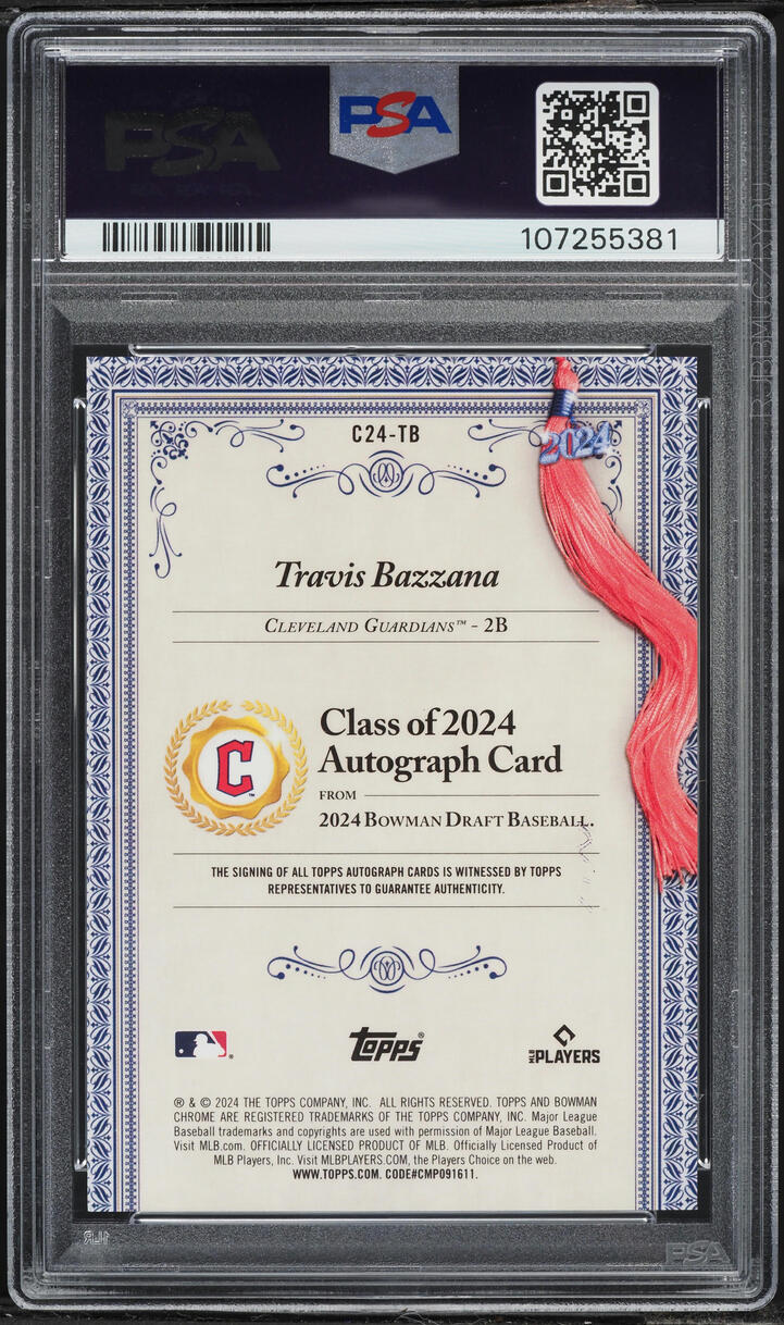 2024 Bowman Chrome Class Of '24 Gold Refractor Travis Bazzana PROSPECT AUTO /50 #C24-TB PSA 10