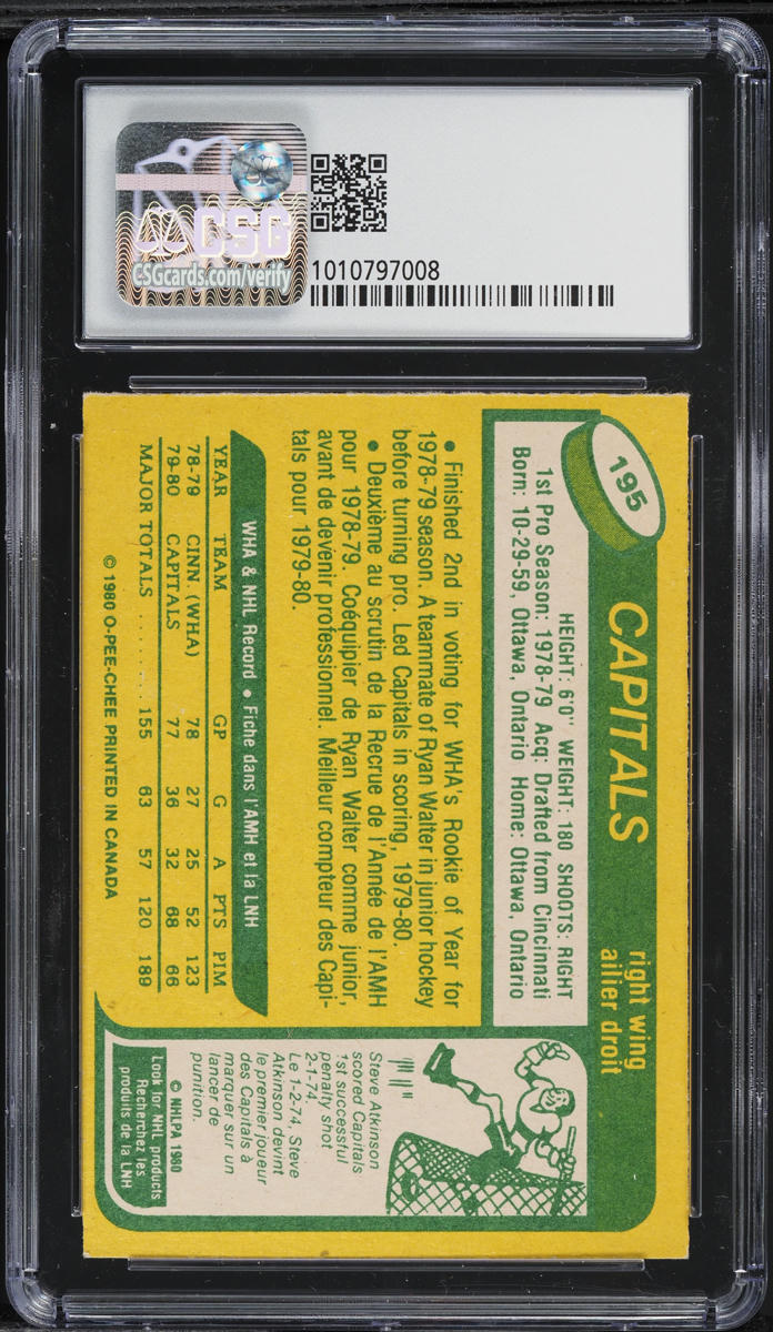 1980 O-Pee-Chee Hockey Mike Gartner ROOKIE #195 CSG 8 NM-MT