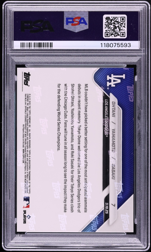2025 Topps Now Ohtani Yamamoto Sasaki PROSPECT #7 PSA 10 GEM MINT
