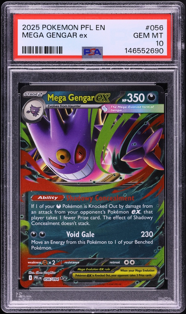 2025 Pokemon Mega Evolution Phantasmal Flames Holo Mega Gengar EX #56 PSA 10 GEM MINT