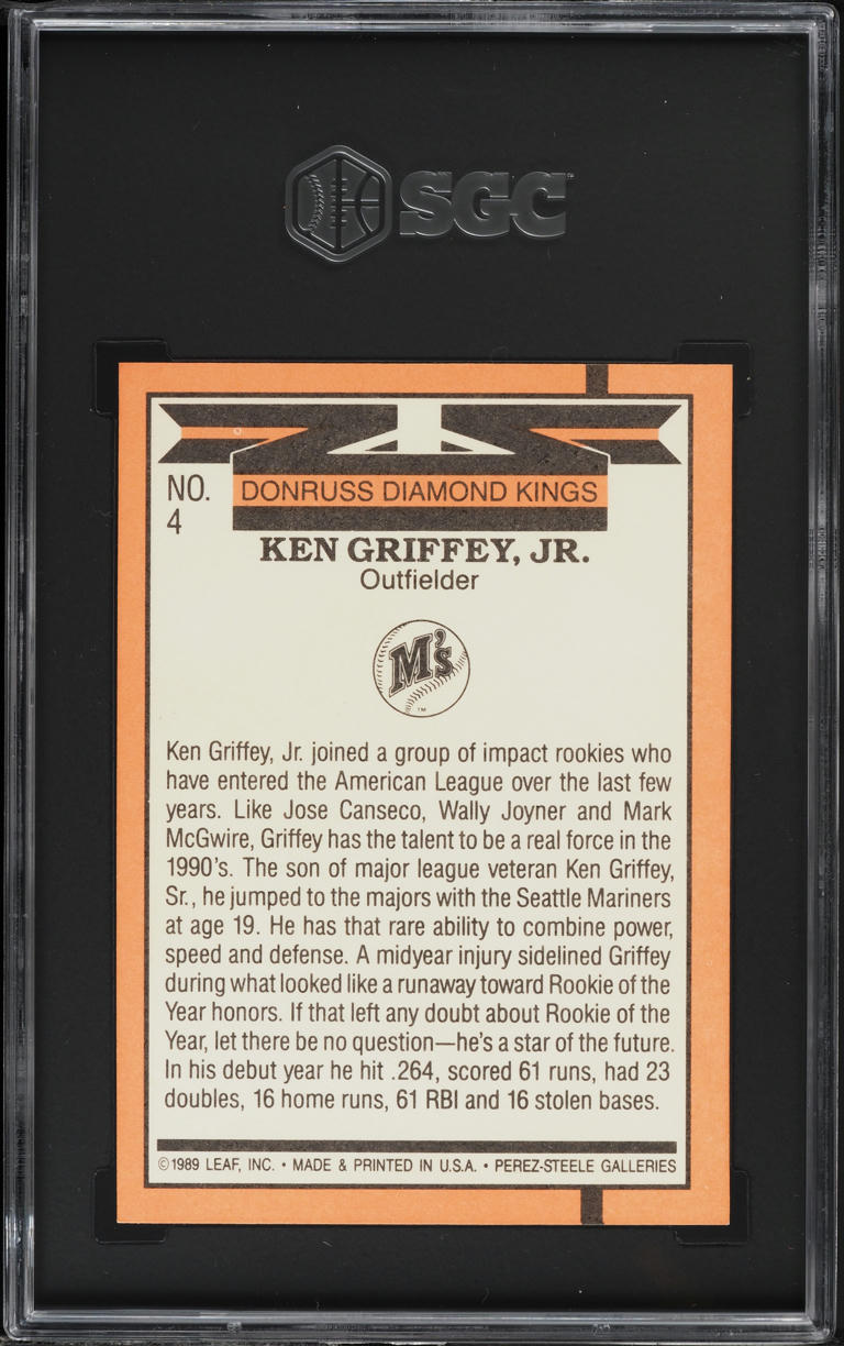 1990 Donruss Diamond Kings Ken Griffey Jr. #4 SGC 9.5 MINT+