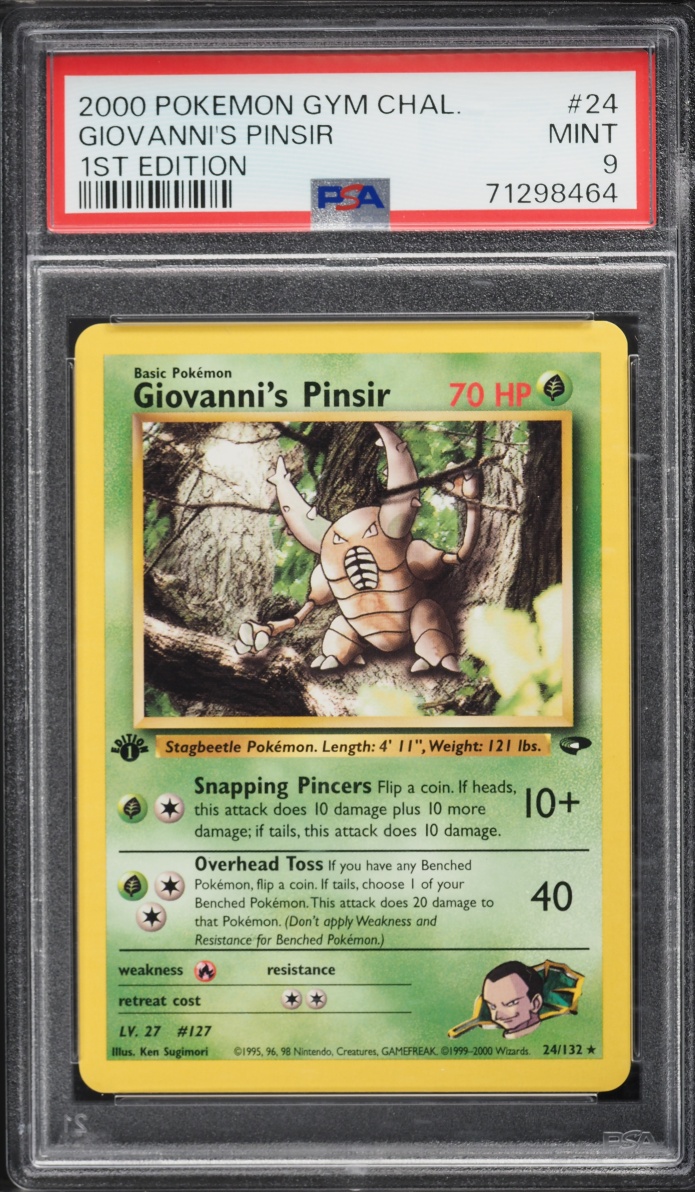 2000 Pokemon Gym Challenge 1st Edition Giovanni's Pinsir #24 PSA 9 MINT