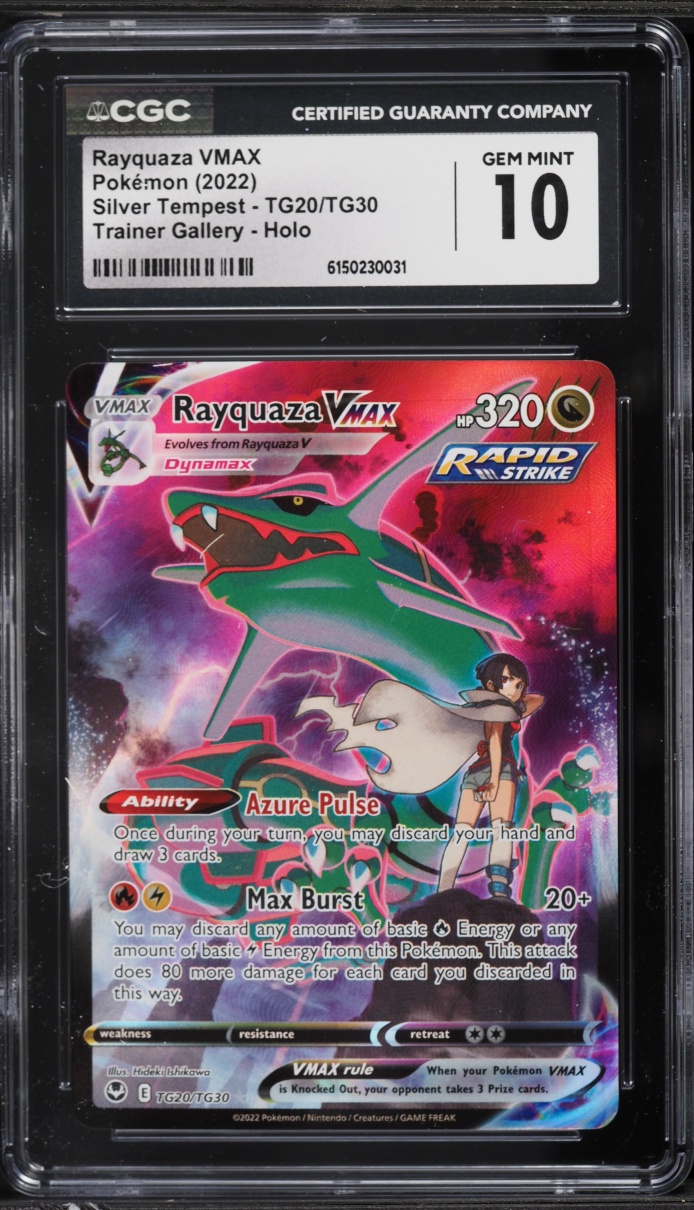 2022 Pokemon Sword & Shield Silver Tempest Trainer Gallery CHR Rayquaza VMAX #TG20 CGC 10 GEM