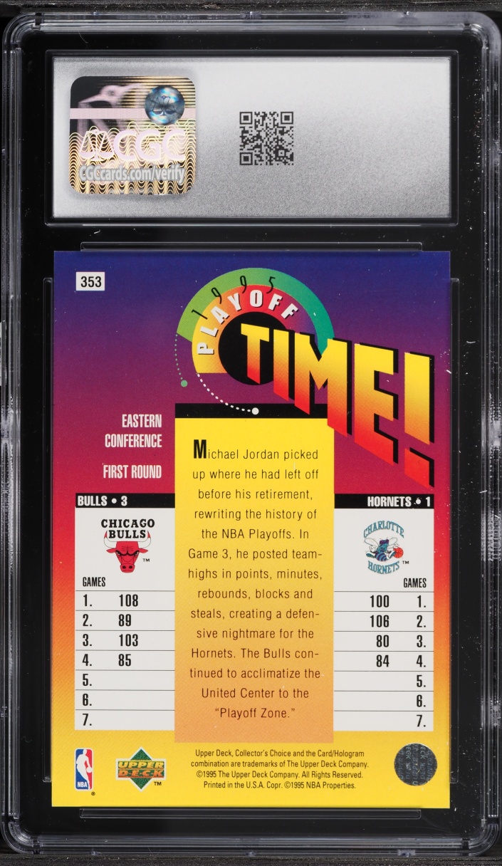 1995 Collector's Choice Playoff Time! Michael Jordan #353 CGC 9 MINT