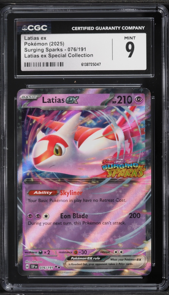 2025 Pokemon Scarlet & Violet Surging Sparks Special Collection Holo Latias ex #076 CGC 9 MINT
