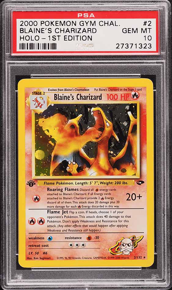 2000 Pokemon Gym Challenge 1st Edition Holo Blaine's Charizard PSA 10 GEM MINT