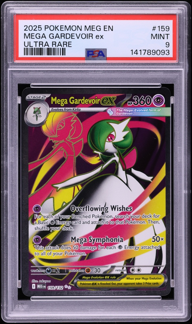 2025 Pokemon Mega Evolution Full Art Mega Gardevoir ex #159 PSA 9 MINT