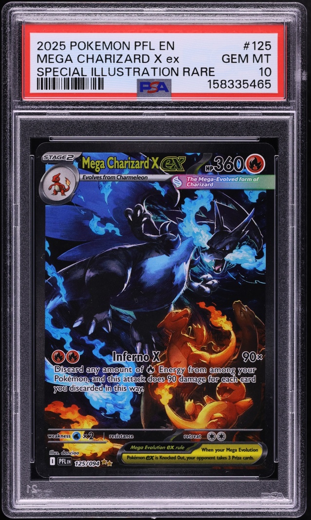 2025 Pokemon Mega Evolution Phantasmal Flames SIR Mega Charizard X ex #125 PSA 10 GEM MINT
