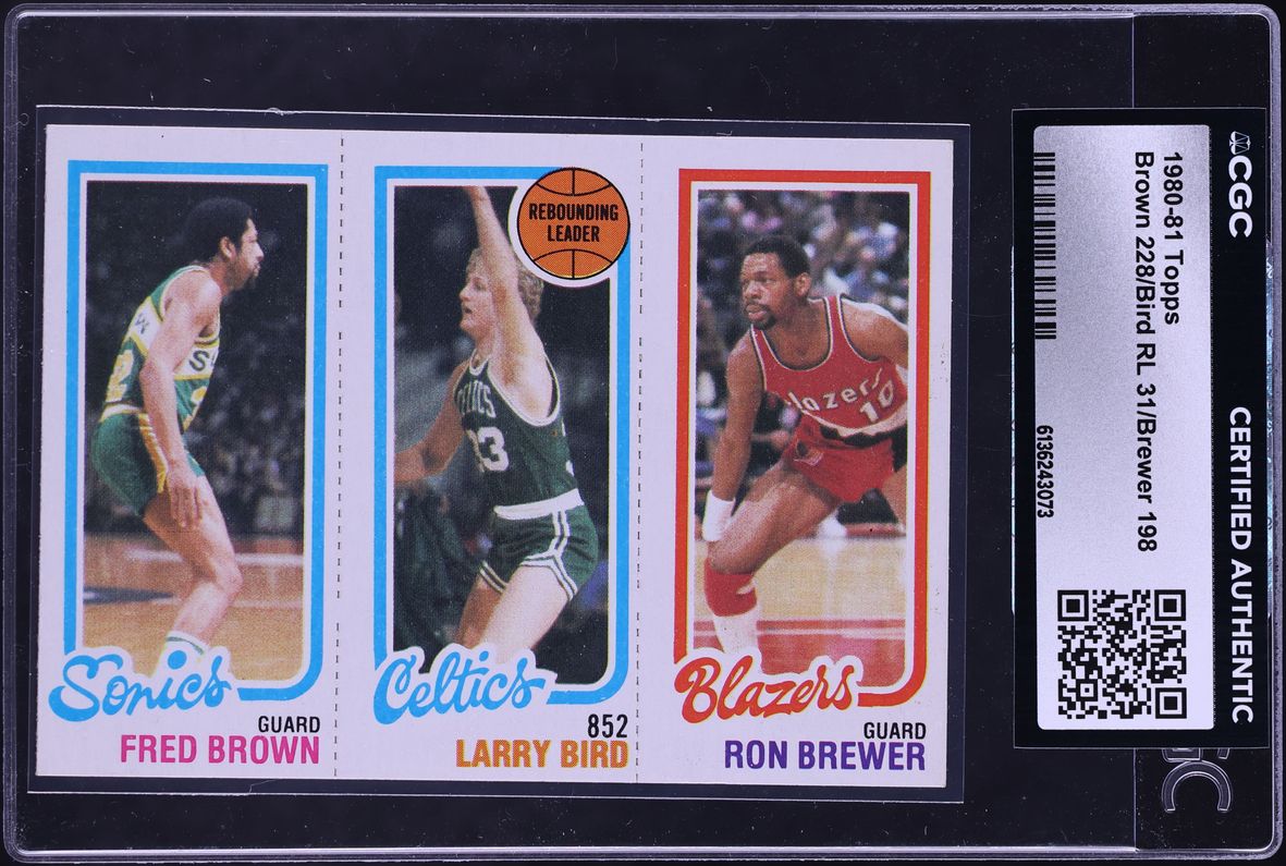 1980 Topps Basketball Fred Brown Larry Bird Ron Brewer ROOKIE CGC AUTH