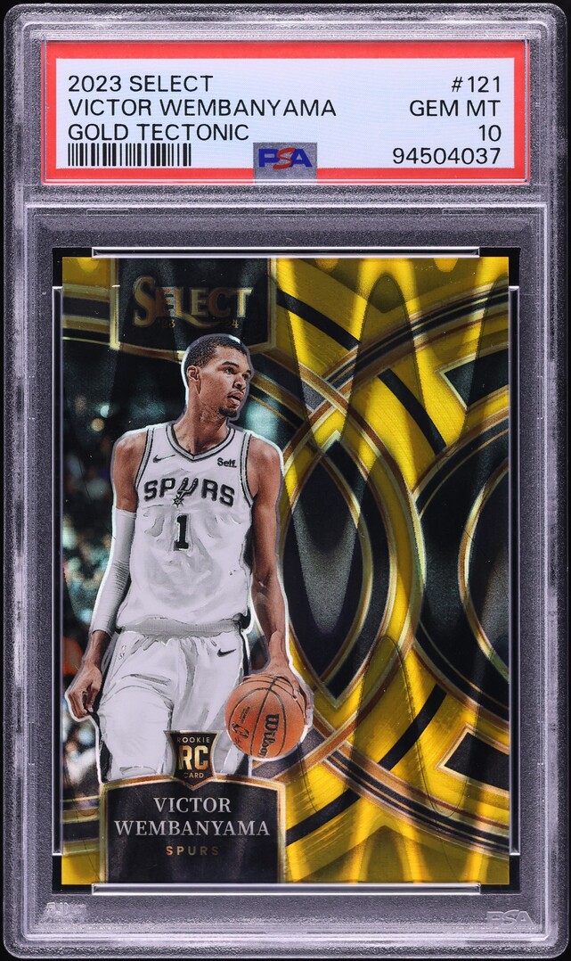 2023 Select Premier Gold Tectonic Victor Wembanyama ROOKIE /10 #121 PSA 10 GEM