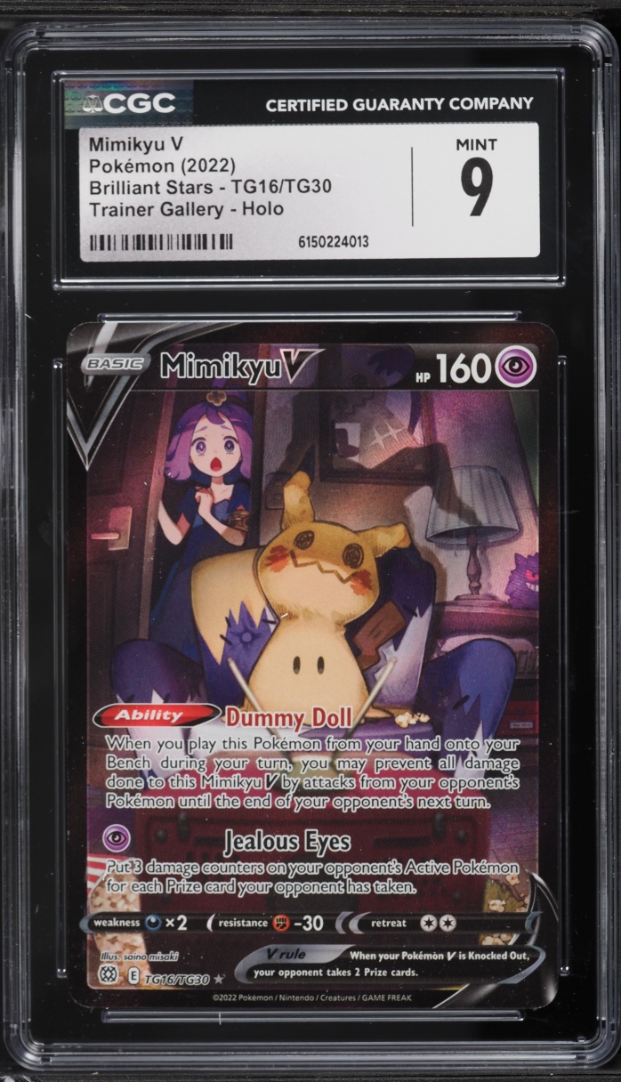 2022 Pokemon Sword & Shield Brilliant Stars CHR Mimikyu V #TG16 CGC 9 MINT