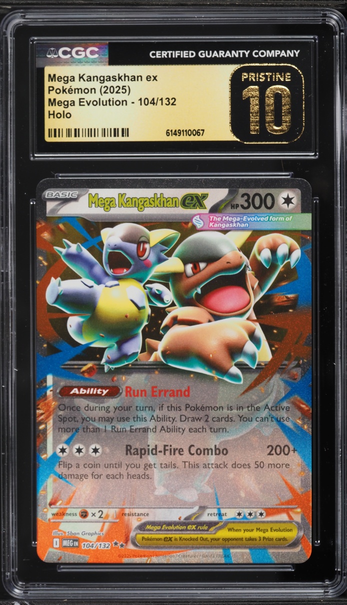 2025 Pokemon Mega Evolution Holo Mega Kangaskhan EX #104 CGC 10 PRISTINE