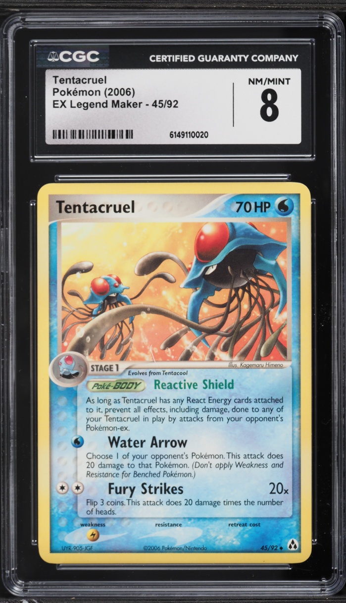 2006 Pokemon EX Legend Maker Tentacruel #45 CGC 8 NM-MT