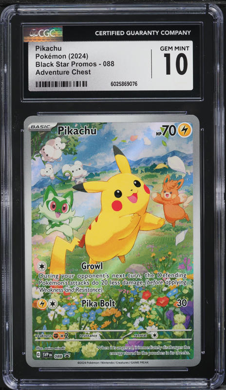 Pikachu SVP088 Black Star Promo – FA Paldea Adventure Chest, Holo, Pokémon TCG 2024 NM